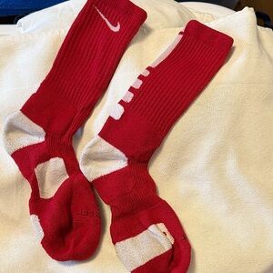 Nike Men's Red and White Athletic Crew Socks